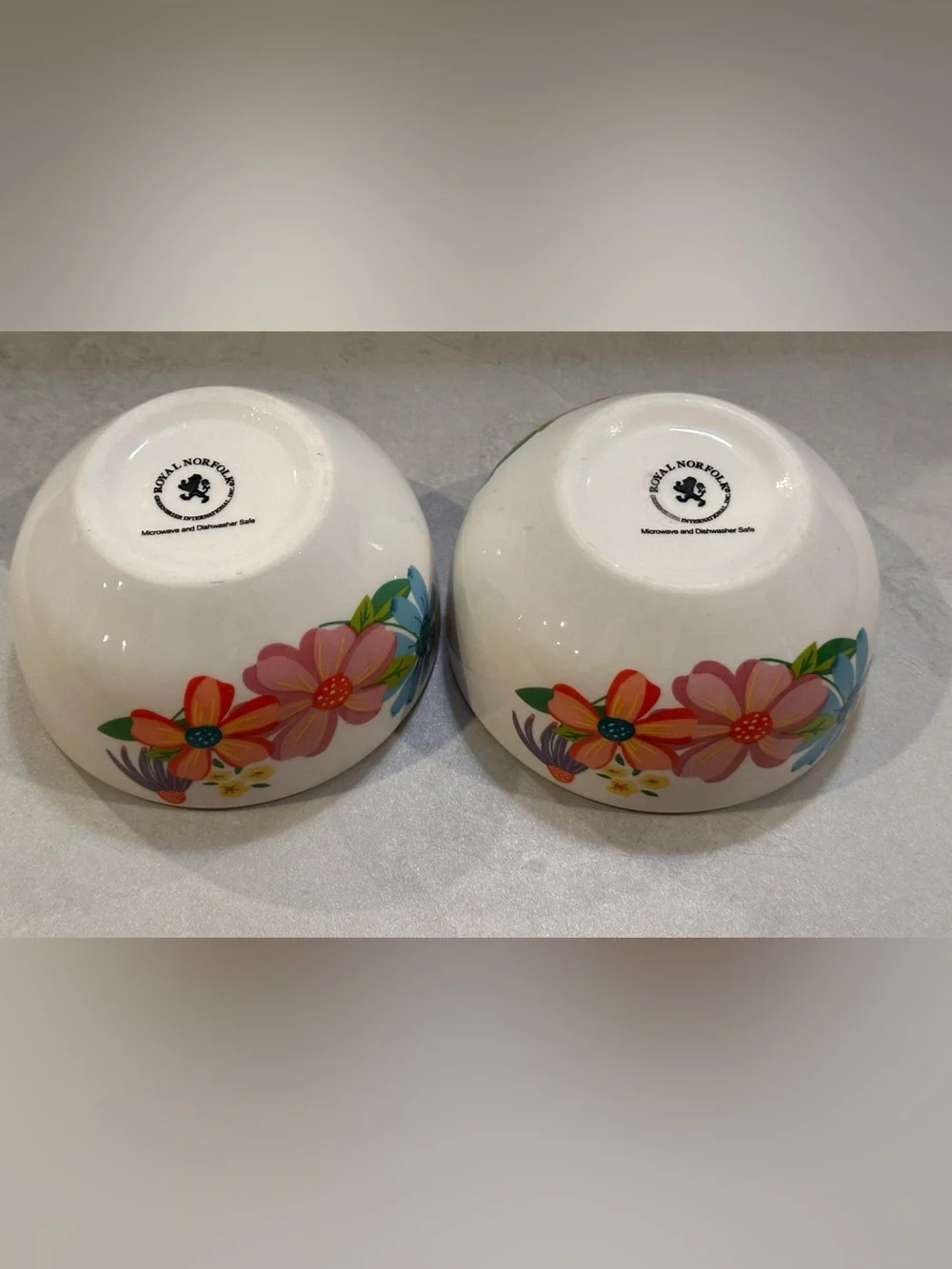 Set of 2 Royal Norfolk Colorful Daisy Cereal Bowls Spring Fling 5.5